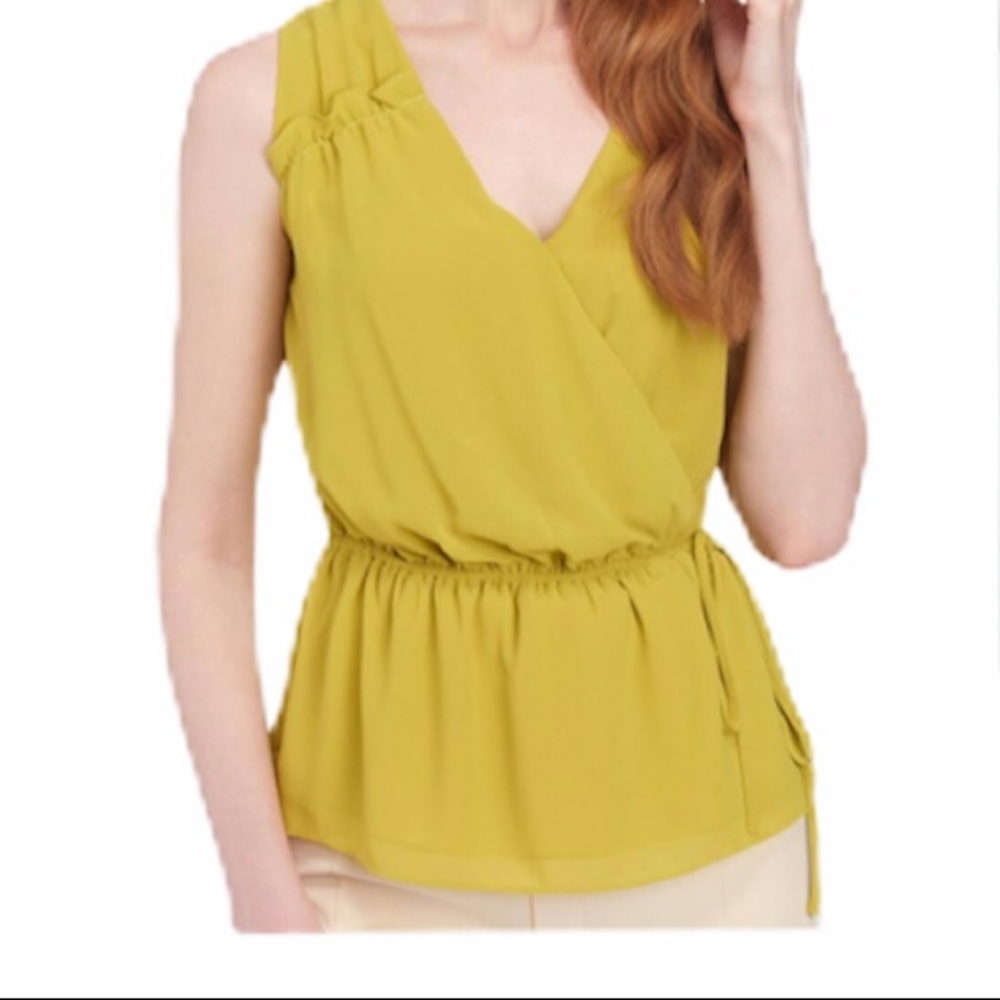 Naked Zebra peplum tank Chartreuse Sz Medium